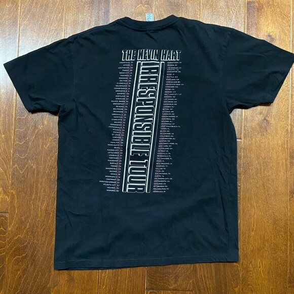 Kevin Hart Irresponsible Tour Comedy Black USA T-Shirt Cotton Size Medium - Picture 4 of 7
